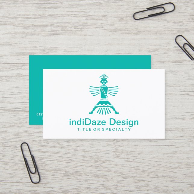 turquoise knifewing business card (Front/Back In Situ)