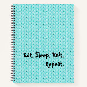 Turquoise Knitted Texture Spiral Notebook