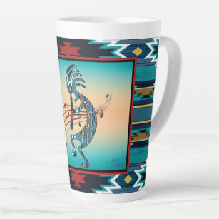 Turquoise Kokopelli Latte Mug
