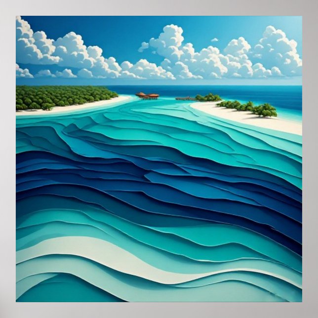 Turquoise Lagoon Abstract 🌊 Poster (Front)