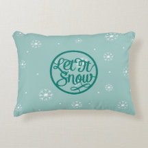 Turquoise Laisser il neige Accent Coussin