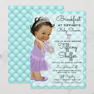 Turquoise & Lavender Baby Shower Invitation