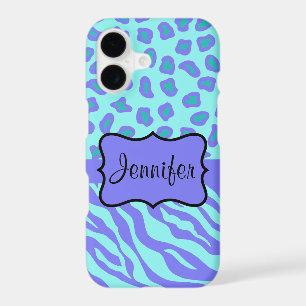 Turquoise Lavender Zebra Leopard Name Personalized