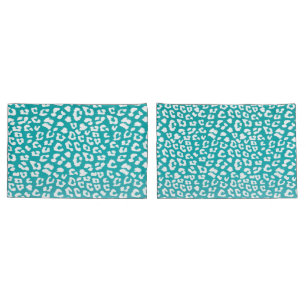 Turquoise Leopard Print Pattern Pillowcase