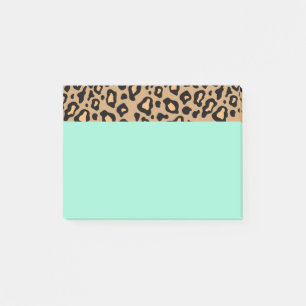 Turquoise Leopard Print Post It Notes