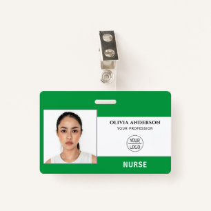 Turquoise Light Blue Business Photo Staff ID Badge