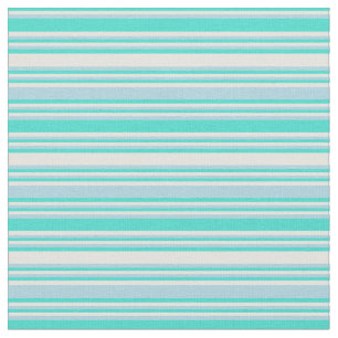 Turquoise, Light Cyan & Light Blue Stripes Fabric