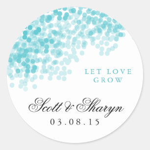 Turquoise Light Douche Mariage Faveur Stickers