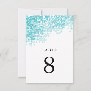 Turquoise Light Shower Table Number Cards
