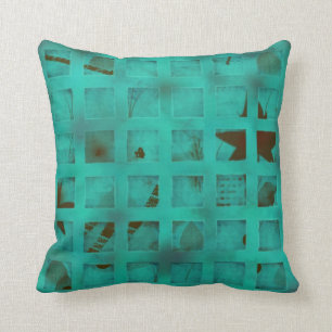 Turquoise lights in my bedroom throw pillow