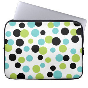 Turquoise Lime Dots Laptop Sleeve