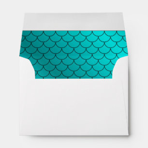 Turquoise Lined Invitation Envelope