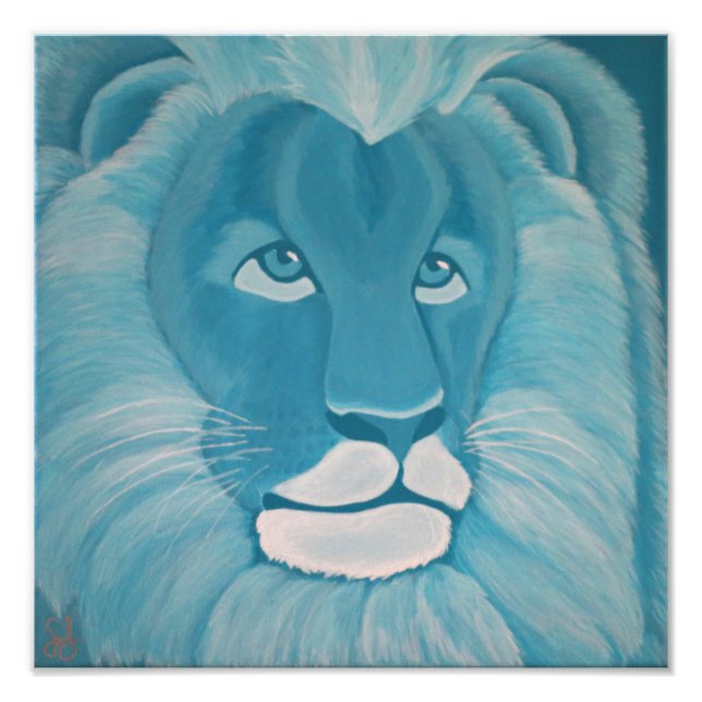 Turquoise Lion Print (Front)