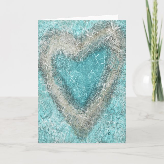 Turquoise Love Greeting Card (Front)