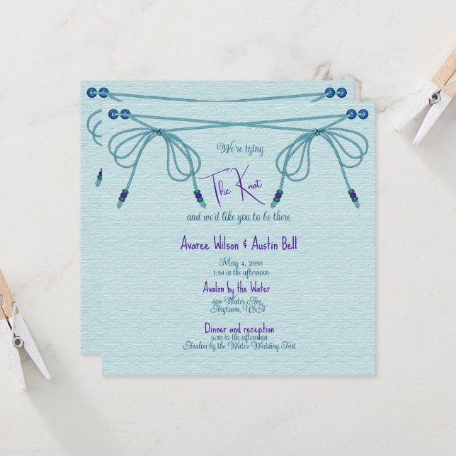 Turquoise Love Knots Wedding (Front/Back In Situ)