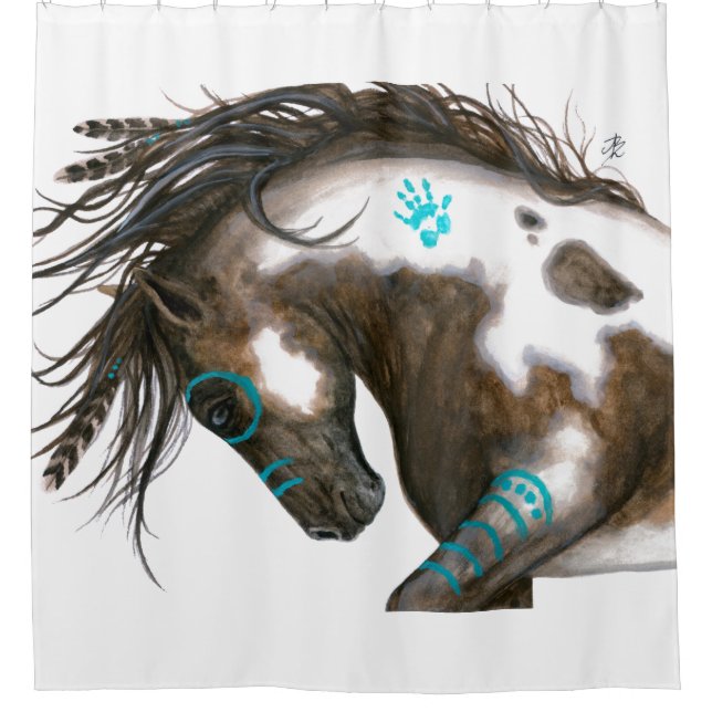 Turquoise Majesti Pinto Horse by Bihrle (Front)