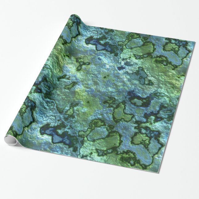 Turquoise Malachite Wrapping Paper (Unrolled)