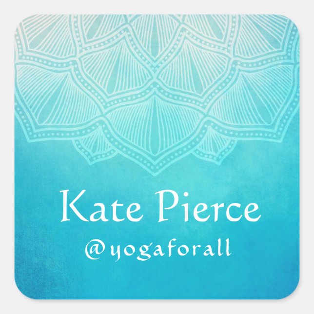 Turquoise Mandala | Monogram Sticker (Front)