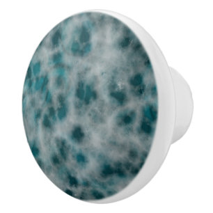Turquoise Marble abstract Ceramic Knob