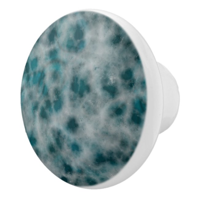 Turquoise Marble abstract Ceramic Knob (Right)