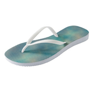 Turquoise Marble Abstract Flip Flops