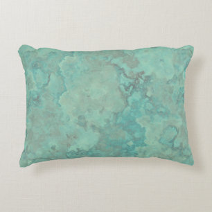 Turquoise Marble Abstract Rug Accent Pillow