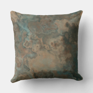 Turquoise Marble abstract Throw Pillow