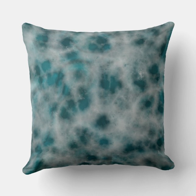 Turquoise Marble abstract Throw Pillow (Back)