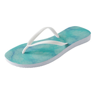 Turquoise marble flip flops