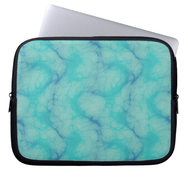 Turquoise marble laptop sleeve (Front)