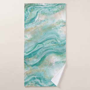 Turquoise Marble Large Bath Towel
