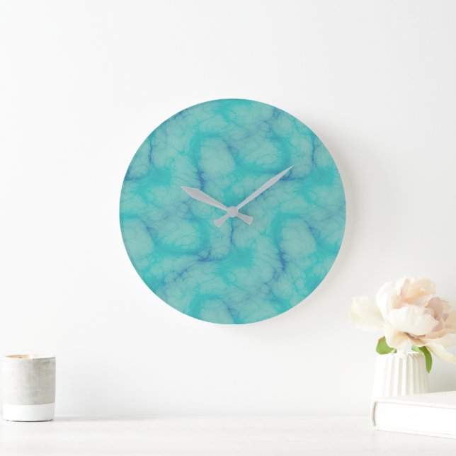 Turquoise marble large clock (Home)