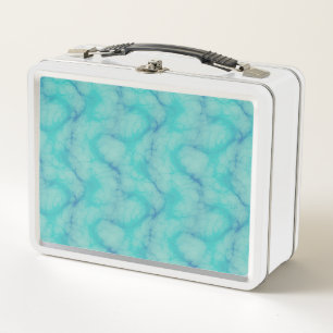 Turquoise marble metal lunch box