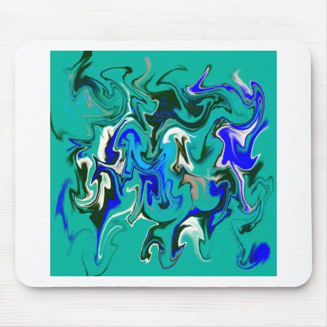 Turquoise marble texture mouse pad (Front)