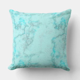 Turquoise marble throw pillow