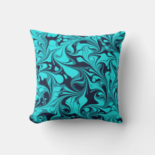 Turquoise Marble Throw Pillow