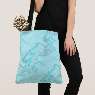 Turquoise Marble Tote Bag