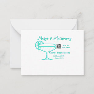 Turquoise Margs & Matrimony Bachelorette party  Card