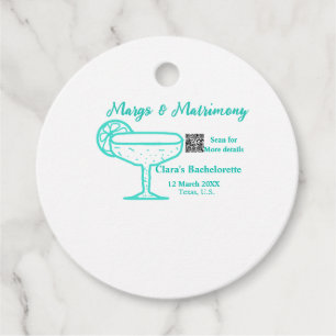 Turquoise Margs & Matrimony Bachelorette party  Favour Tags