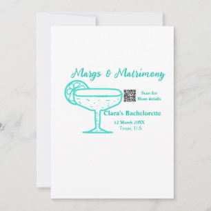 Turquoise Margs & Matrimony Bachelorette party  Holiday Card