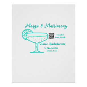 Turquoise Margs & Matrimony Bachelorette party Poster