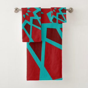 Turquoise Marocain Et Motif Rouge