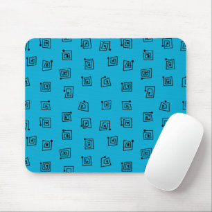 Turquoise Mazes Mouse Pad