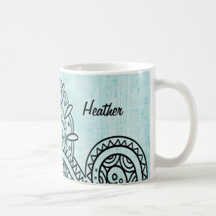 Turquoise Mehndi Motif Mug