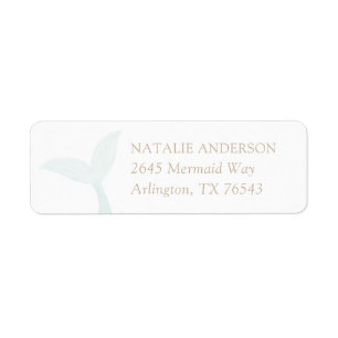 Turquoise Mermaid Birthday Party Return Address