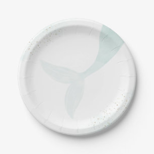 Turquoise Mermaid Girl Birthday Party Paper Plate