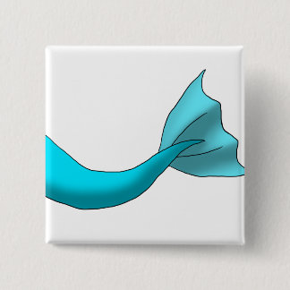 Turquoise Mermaid Tail 2 Inch Square Button
