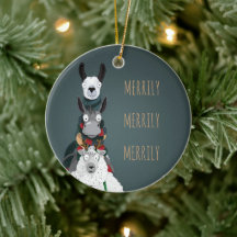Turquoise "Merrily Merrily Merrily" Winter Animals