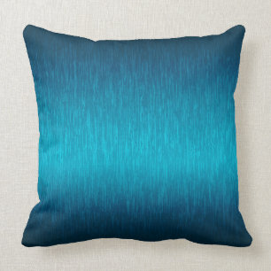 Turquoise Metallic Brushed Aluminum Look Throw Pillow