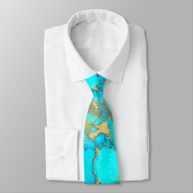 turquoise mineral stone tie (Tied)